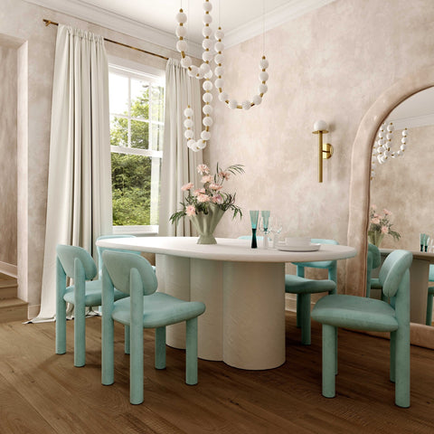 Elise Pale Blue Performance Velvet Dining Chair Model: TOV-D54333