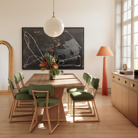 Bobbie Green Performance Upcycled Fabric Dining Chair Model: TOV-D54338