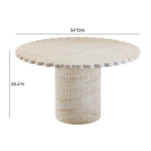 Blossom Washed Travertine Finish Indoor / Outdoor 54" Round Dining Table Model: TOV-D54349