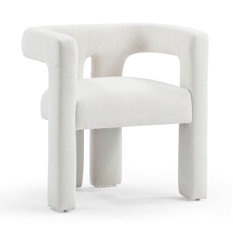 Sloane Bone White Upcycled Fabric Chair Model: TOV-D54350