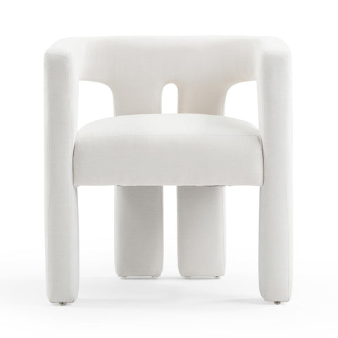 Sloane Bone White Upcycled Fabric Chair Model: TOV-D54350