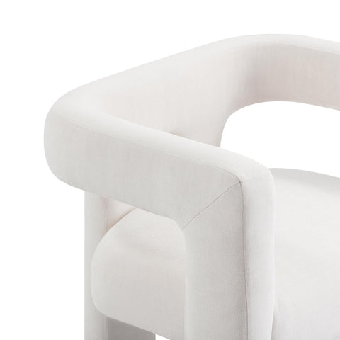 Sloane Bone White Upcycled Fabric Chair Model: TOV-D54350