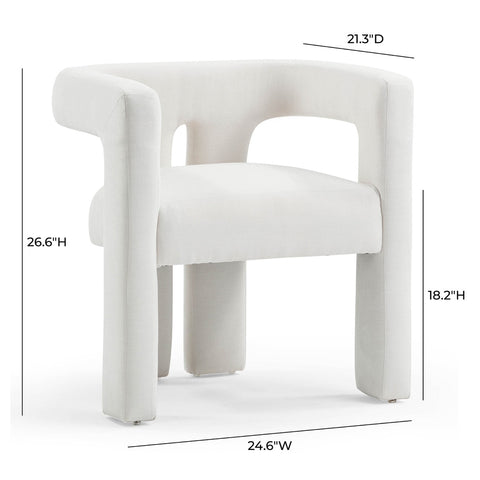 Sloane Bone White Upcycled Fabric Chair Model: TOV-D54350
