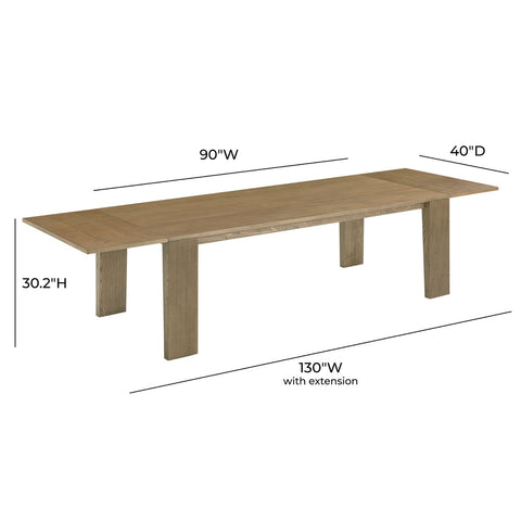 Polly Natural Ash Extendable Rectangular Dining Table Model: TOV-D54351