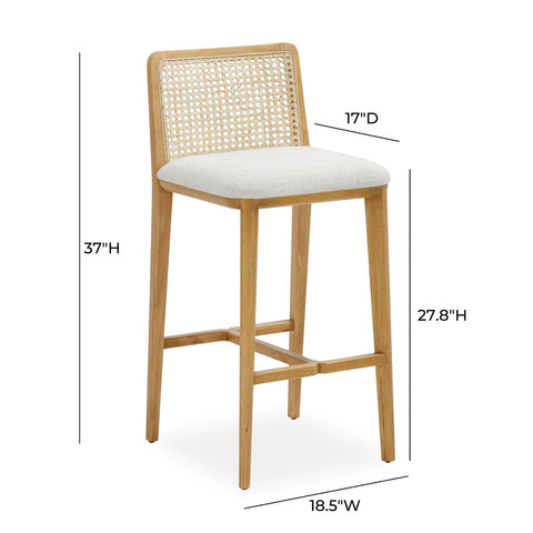 Gerri Performance Tweed and Rattan Counter Stool Model: TOV-D54381
