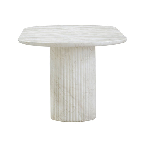 Brut White Marble Pattern Indoor/Outdoor Dining Table Model: TOV-D54408