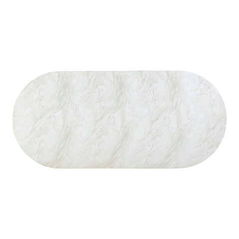 Brut White Marble Pattern Indoor/Outdoor Dining Table Model: TOV-D54408
