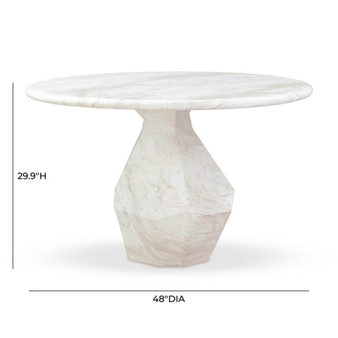 Esme Faux Marble Indoor / Outdoor 48" Round Dining Table Model: TOV-D54416