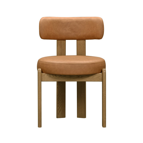 Odessa Saddle Brown Vegan Leather Dining Chair Model: TOV-D54437