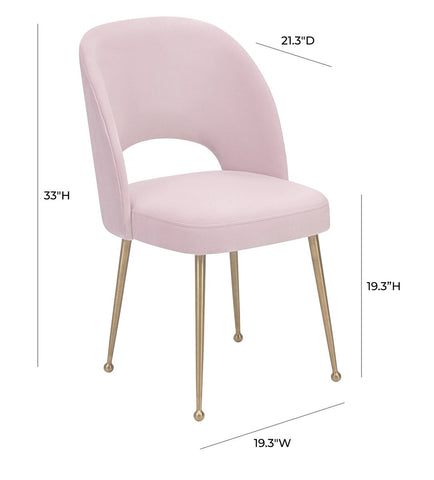 Swell Blush Velvet Chair Model: TOV-D61