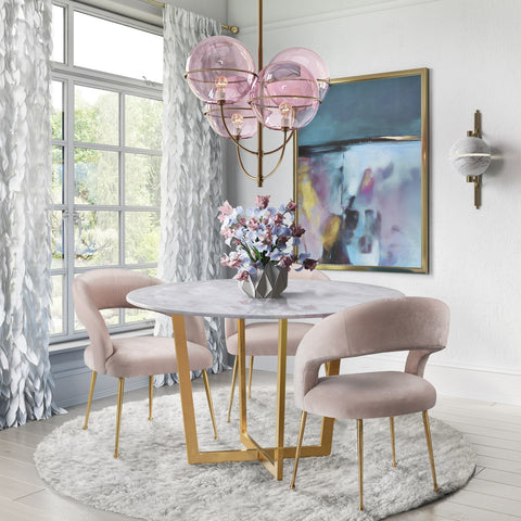 Rocco Blush Velvet Dining Chair Model: TOV-D6187