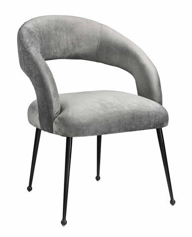 Rocco Slub Grey Dining Chair Model: TOV-D6189