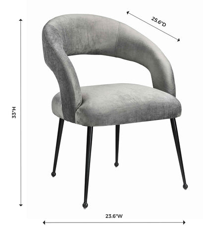 Rocco Slub Grey Dining Chair Model: TOV-D6189