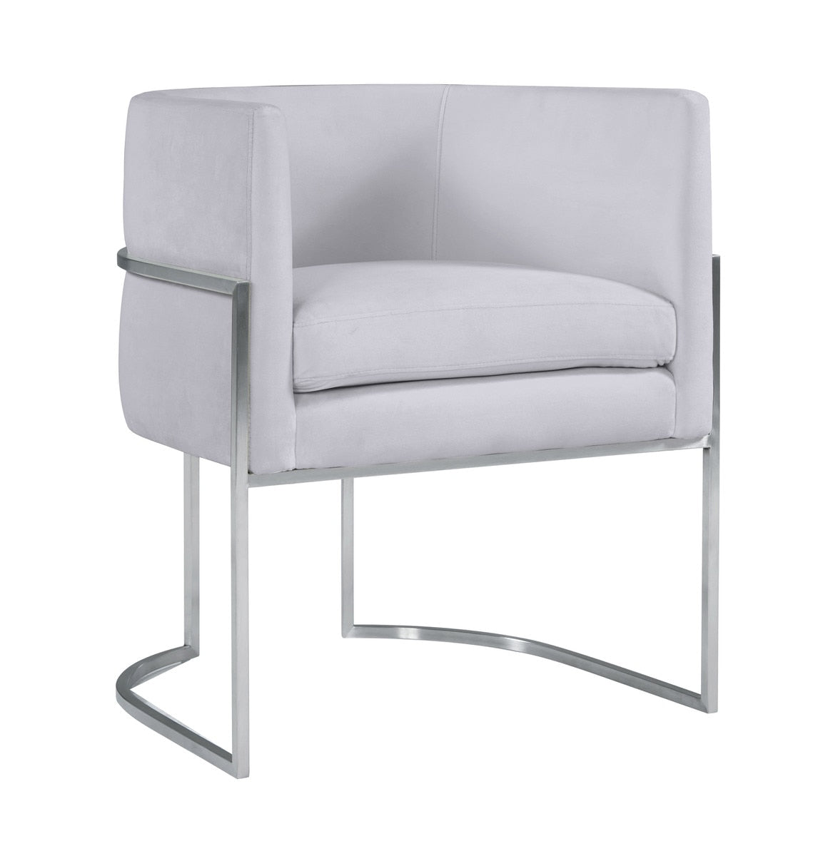 Giselle Grey Velvet Dining Chair - Silver Frame By Inspire Me! Home Decor Model: TOV-D6300