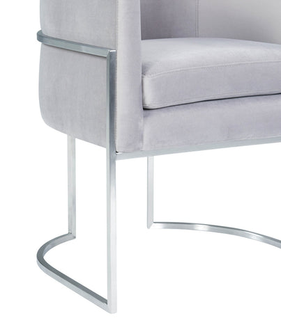 Giselle Grey Velvet Dining Chair - Silver Frame By Inspire Me! Home Decor Model: TOV-D6300