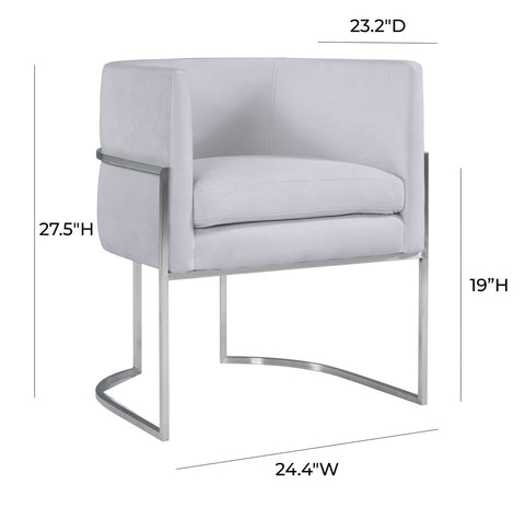 Giselle Grey Velvet Dining Chair - Silver Frame By Inspire Me! Home Decor Model: TOV-D6300