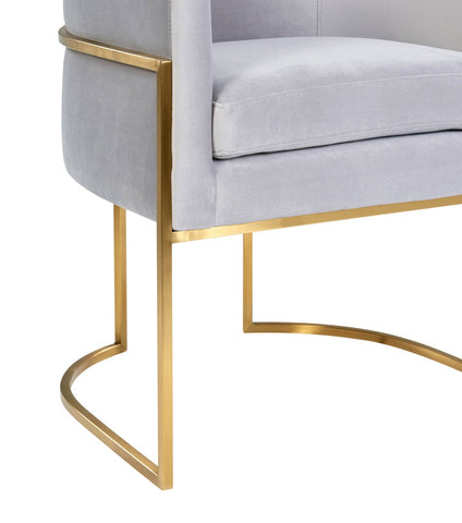 Giselle Grey Velvet Dining Chair - Gold Frame By Inspire Me! Home Decor Model: TOV-D6301