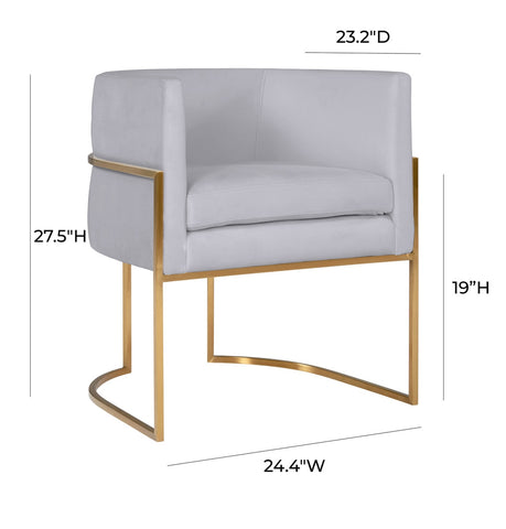 Giselle Grey Velvet Dining Chair - Gold Frame By Inspire Me! Home Decor Model: TOV-D6301