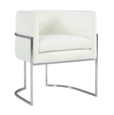 Giselle Cream Velvet Dining Chair - Silver Frame By Inspire Me! Home Decor Model: TOV-D6302