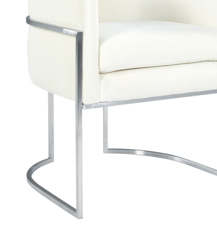 Giselle Cream Velvet Dining Chair - Silver Frame By Inspire Me! Home Decor Model: TOV-D6302