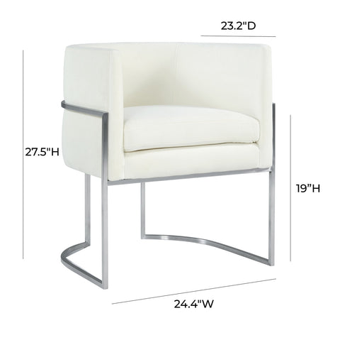 Giselle Cream Velvet Dining Chair - Silver Frame By Inspire Me! Home Decor Model: TOV-D6302