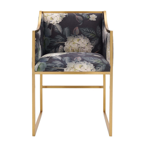 Atara Floral Velvet Gold Chair Model: TOV-D6349