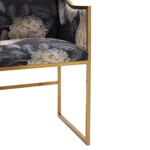 Atara Floral Velvet Gold Chair Model: TOV-D6349