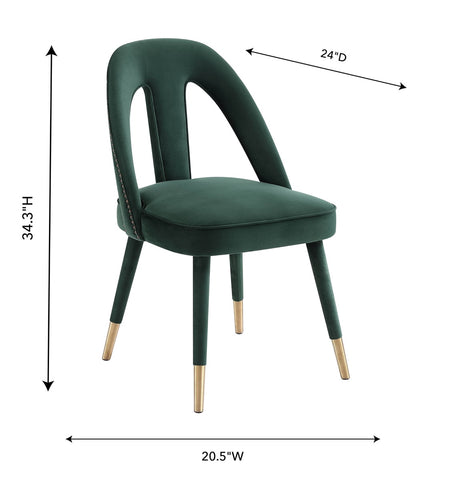 Petra Forest Green Velvet Side Chair Model: TOV-D6364