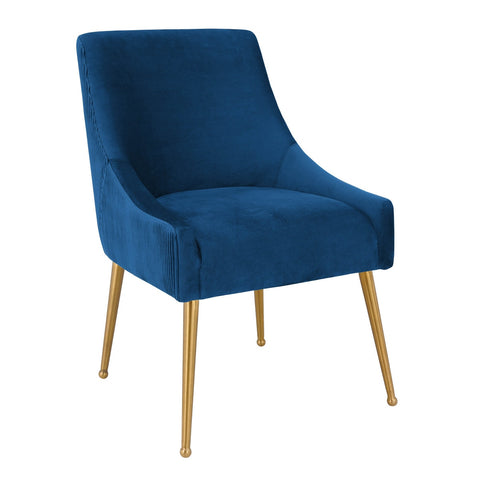 Beatrix Pleated Navy Velvet Side Chair Model: TOV-D6395