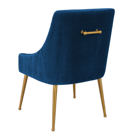 Beatrix Pleated Navy Velvet Side Chair Model: TOV-D6395
