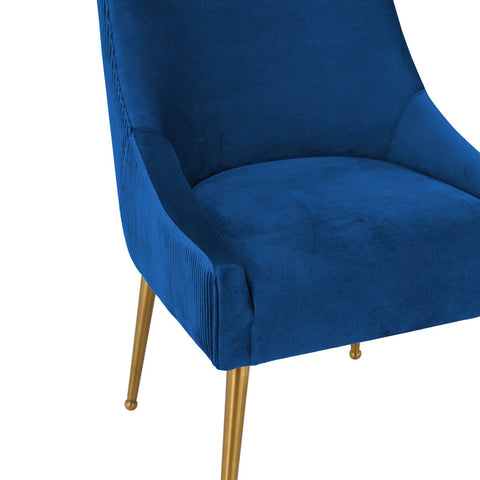 Beatrix Pleated Navy Velvet Side Chair Model: TOV-D6395