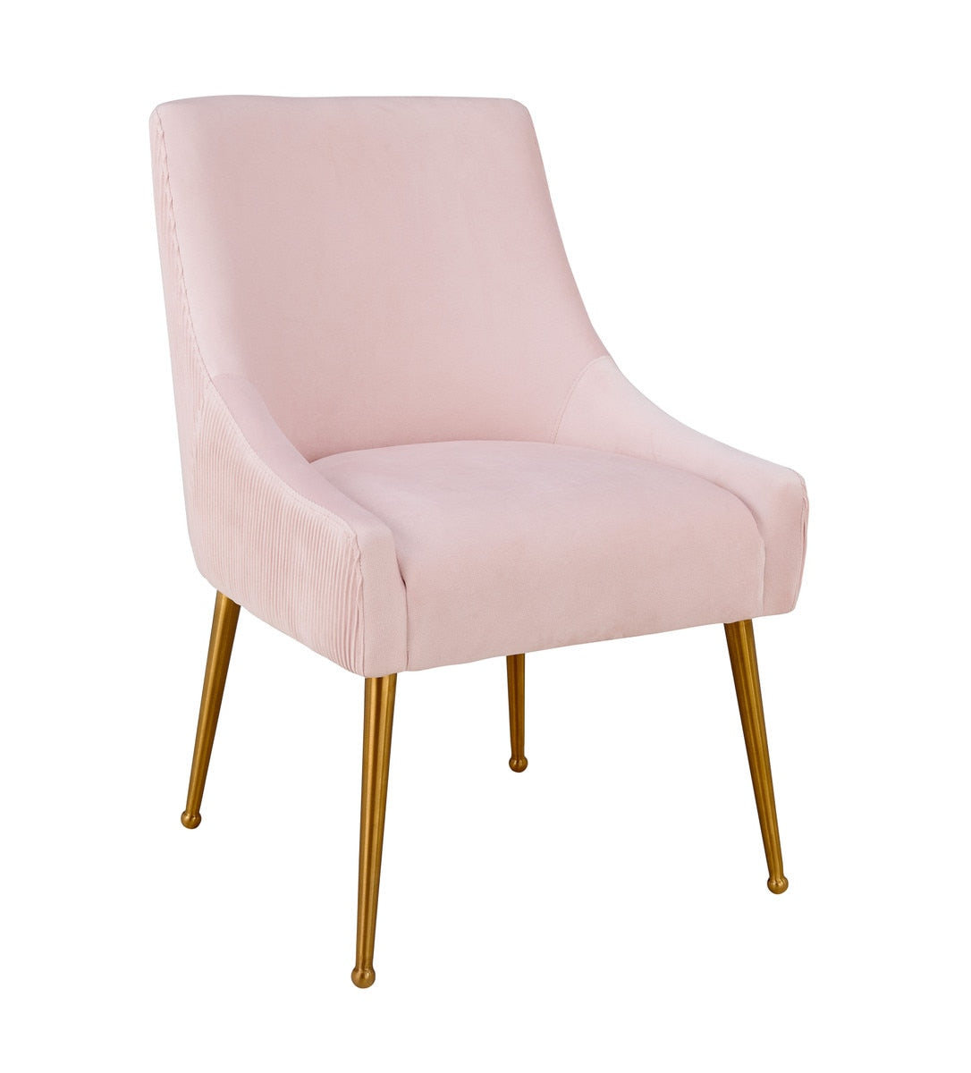Beatrix Pleated Blush Velvet Side Chair Model: TOV-D6396