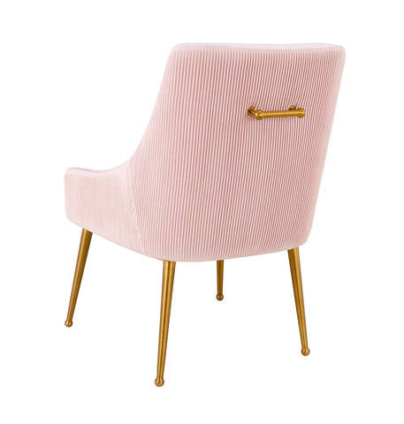 Beatrix Pleated Blush Velvet Side Chair Model: TOV-D6396