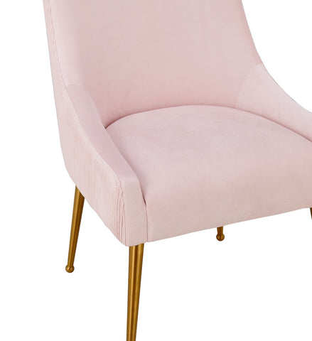 Beatrix Pleated Blush Velvet Side Chair Model: TOV-D6396