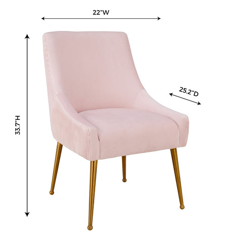 Beatrix Pleated Blush Velvet Side Chair Model: TOV-D6396