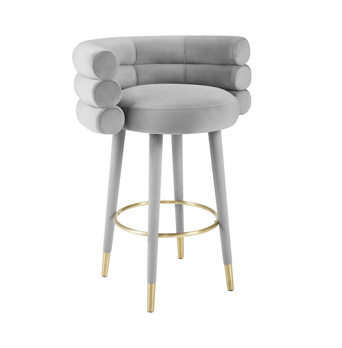 Betty Grey Velvet Barstool Model: TOV-D6452