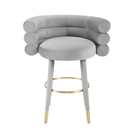 Betty Grey Velvet Counter Stool Model: TOV-D6453