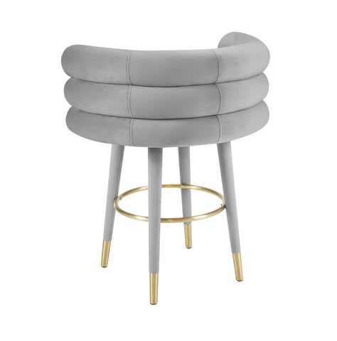 Betty Grey Velvet Counter Stool Model: TOV-D6453