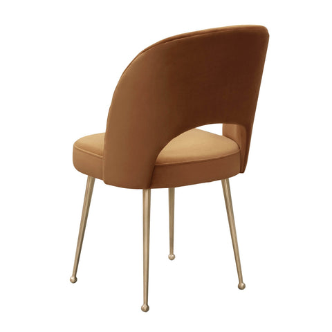 Swell Cognac Velvet Chair Model: TOV-D6487