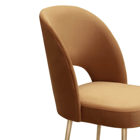 Swell Cognac Velvet Chair Model: TOV-D6487