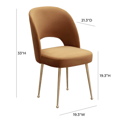 Swell Cognac Velvet Chair Model: TOV-D6487