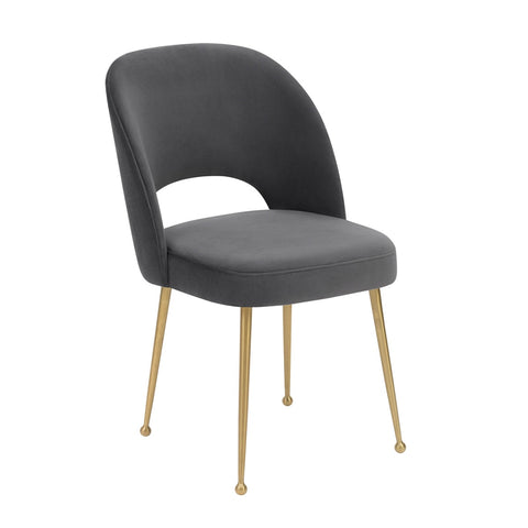 Swell Dark Grey Velvet Chair Model: TOV-D67