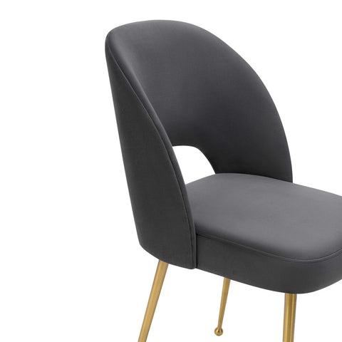 Swell Dark Grey Velvet Chair Model: TOV-D67