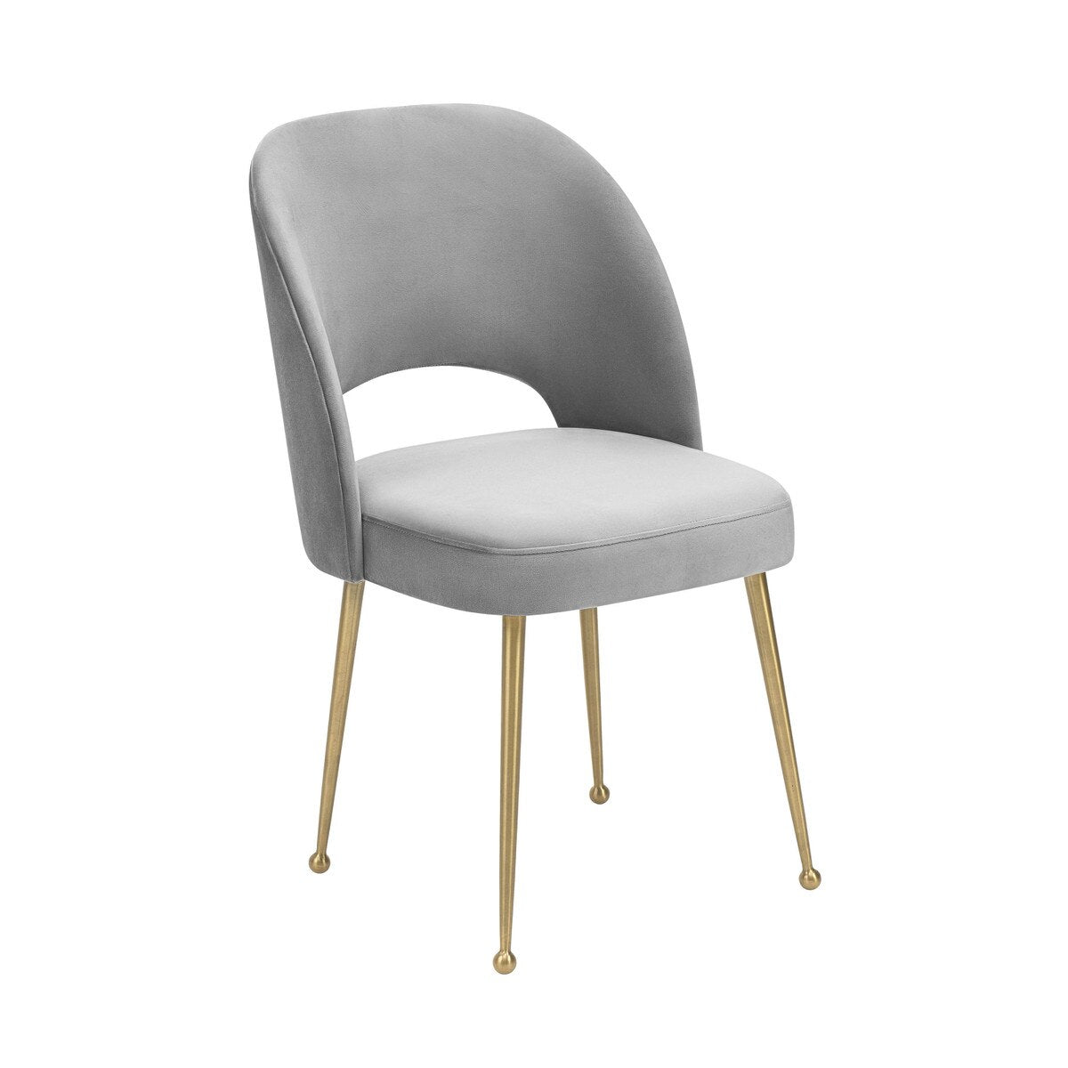 Swell Light Grey Velvet Chair Model: TOV-D68