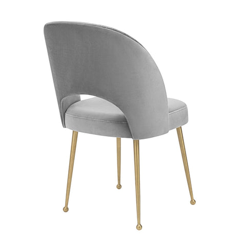Swell Light Grey Velvet Chair Model: TOV-D68