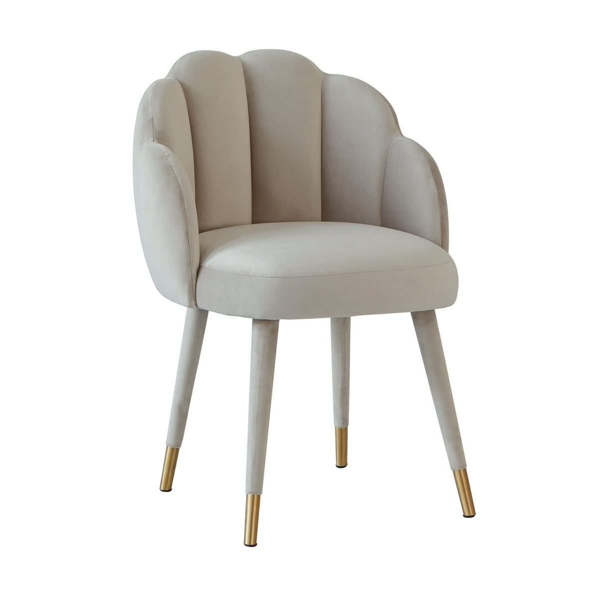 Gardenia Light Grey Velvet Dining Chair Model: TOV-D68136