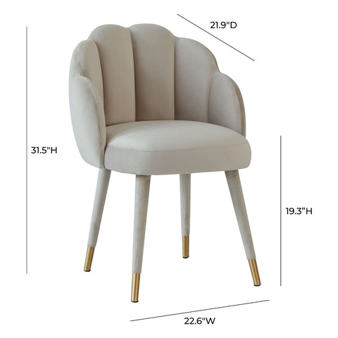 Gardenia Light Grey Velvet Dining Chair Model: TOV-D68136