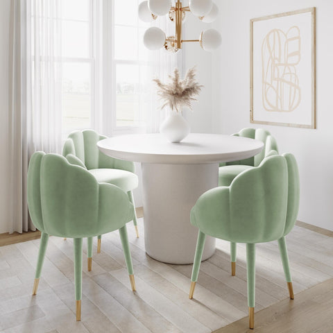 Gardenia Moss Green Velvet Dining Chair Model: TOV-D68137