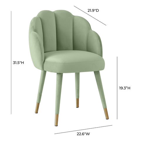 Gardenia Moss Green Velvet Dining Chair Model: TOV-D68137