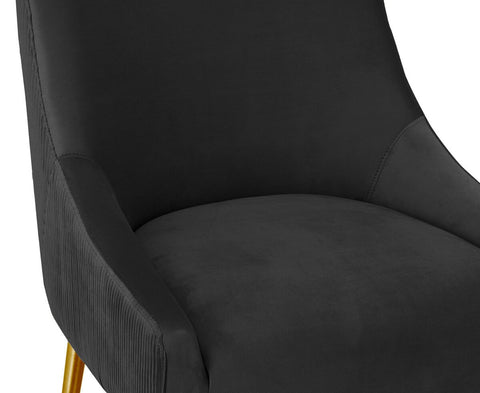 Beatrix Pleated Black Velvet Counter Stool Model: TOV-D68224